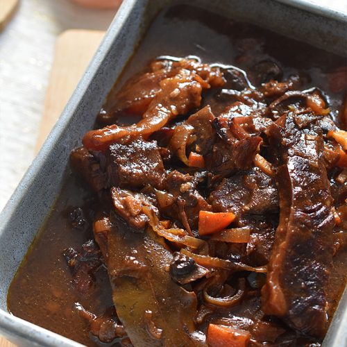 Sukadelappen draadjesvlees uit de slowcooker