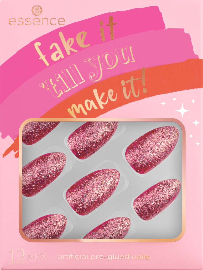 essence fake it till you make it nails 02 Glitter Is The New Black